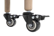 Servierwagen >54319< in natur, weiß, Massivholz, Metall - 50x76x30cm (BxHxT)