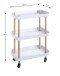 Servierwagen >54319< in natur, weiß, Massivholz, Metall - 50x76x30cm (BxHxT)