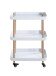 Servierwagen >54319< in natur, weiß, Massivholz, Metall - 50x76x30cm (BxHxT)