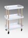Servierwagen >54319< in natur, weiß, Massivholz, Metall - 50x76x30cm (BxHxT)