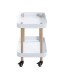 Servierwagen >54318< in natur, weiß, Massivholz, Metall - 50x47x30cm (BxHxT)