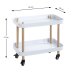 Servierwagen >54318< in natur, weiß, Massivholz, Metall - 50x47x30cm (BxHxT)