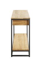 Konsole >54317< in eiche, schwarz, Massivholz, Metall - 100x75x35cm (BxHxT)