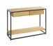 Konsole >54317< in eiche, schwarz, Massivholz, Metall - 100x75x35cm (BxHxT)