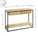 Konsole >54317< in eiche, schwarz, Massivholz, Metall - 100x75x35cm (BxHxT)