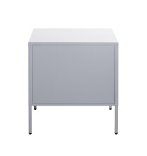 Nachtkonsole >52149< in grau, Metall - 45x50x35cm (BxHxT)