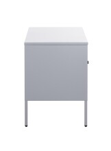 Nachtkonsole >52149< in grau, Metall - 45x50x35cm (BxHxT)
