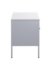 Nachtkonsole >52149< in grau, Metall - 45x50x35cm (BxHxT)