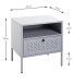 Nachtkonsole >52149< in grau, Metall - 45x50x35cm (BxHxT)