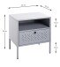 Nachtkonsole >52149< in grau, Metall - 45x50x35cm (BxHxT)