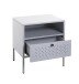 Nachtkonsole >52149< in grau, Metall - 45x50x35cm (BxHxT)