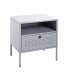 Nachtkonsole >52149< in grau, Metall - 45x50x35cm (BxHxT)
