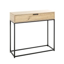 Konsole >52482< in eiche, schwarz - 80x77x28cm (BxHxT)
