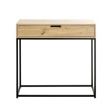 Konsole >52482< in eiche, schwarz - 80x77x28cm (BxHxT)