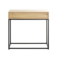 Konsole >52482< in eiche, schwarz - 80x77x28cm (BxHxT)