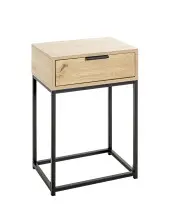 Nachtkonsole >52483< in eiche, schwarz - 40x60x28cm...