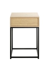 Nachtkonsole >52483< in eiche, schwarz - 40x60x28cm (BxHxT)
