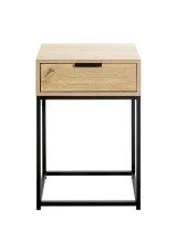 Nachtkonsole >52483< in eiche, schwarz - 40x60x28cm (BxHxT)