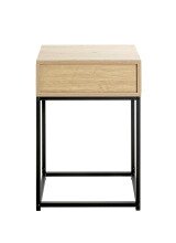 Nachtkonsole >52483< in eiche, schwarz - 40x60x28cm (BxHxT)