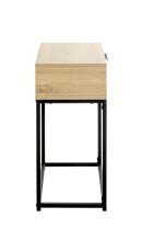 Nachtkonsole >52483< in eiche, schwarz - 40x60x28cm (BxHxT)