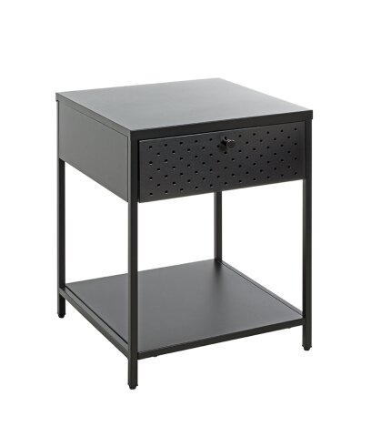 Nachtkonsole >52547< in schwarz, Metall - 40x53x40cm (BxHxT)