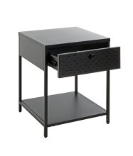 Nachtkonsole >52547< in schwarz, Metall - 40x53x40cm (BxHxT)