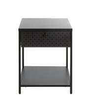 Nachtkonsole >52547< in schwarz, Metall - 40x53x40cm (BxHxT)