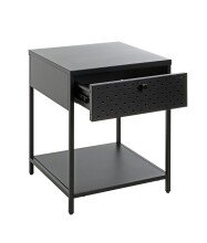 Nachtkonsole >52547< in schwarz, Metall - 40x53x40cm (BxHxT)