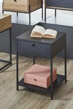 Nachtkonsole >52547< in schwarz, Metall - 40x53x40cm (BxHxT)