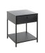 Nachtkonsole >52547< in schwarz, Metall - 40x53x40cm (BxHxT)