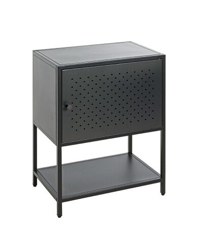 Nachtkonsole >52548< in schwarz, Metall - 45x60x30cm (BxHxT)