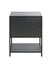 Nachtkonsole >52548< in schwarz, Metall - 45x60x30cm (BxHxT)