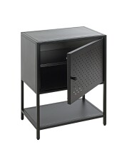 Nachtkonsole >52548< in schwarz, Metall - 45x60x30cm (BxHxT)