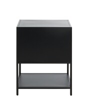 Nachtkonsole >52548< in schwarz, Metall - 45x60x30cm (BxHxT)