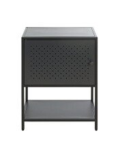 Nachtkonsole >52548< in schwarz, Metall - 45x60x30cm (BxHxT)