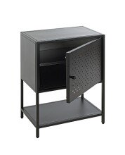 Nachtkonsole >52548< in schwarz, Metall - 45x60x30cm (BxHxT)