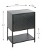 Nachtkonsole >52548< in schwarz, Metall - 45x60x30cm (BxHxT)