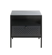 Nachtkonsole >52549< in schwarz, Metall - 45x50x35cm (BxHxT)