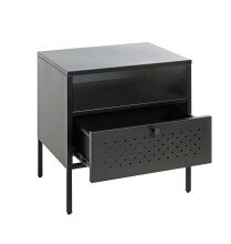 Nachtkonsole >52549< in schwarz, Metall - 45x50x35cm (BxHxT)