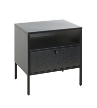 Nachtkonsole >52549< in schwarz, Metall -...