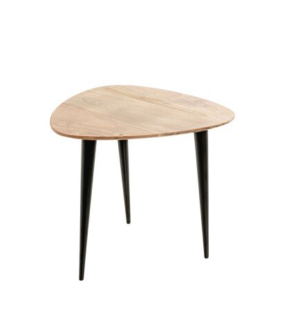 Beistelltisch >52942< in akazie, schwarz, Massivholz, Metall - 46x41x46 (BxHxT)