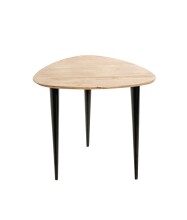 Beistelltisch >52942< in akazie, schwarz, Massivholz, Metall - 46x41x46 (BxHxT)