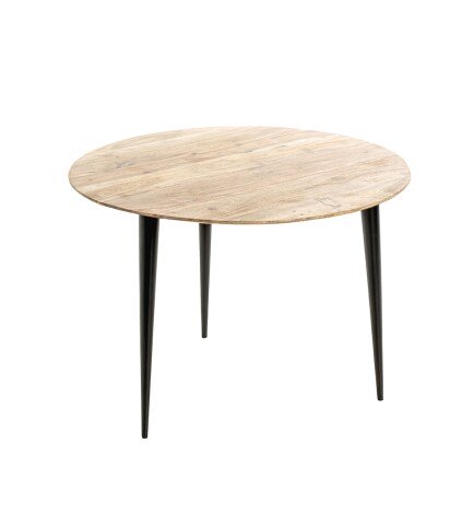 Beistelltisch >52943< in akazie, schwarz, Massivholz, Metall - 46x65cm (HxD)