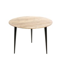 Beistelltisch >52943< in akazie, schwarz, Massivholz, Metall - 46x65cm (HxD)