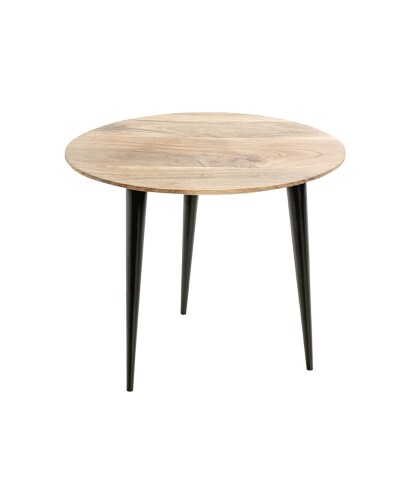 Beistelltisch >52944< in akazie, schwarz, Massivholz, Metall - 41x50cm (HxD)