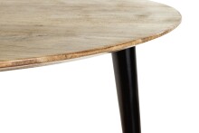 Beistelltisch >52944< in akazie, schwarz, Massivholz, Metall - 41x50cm (HxD)