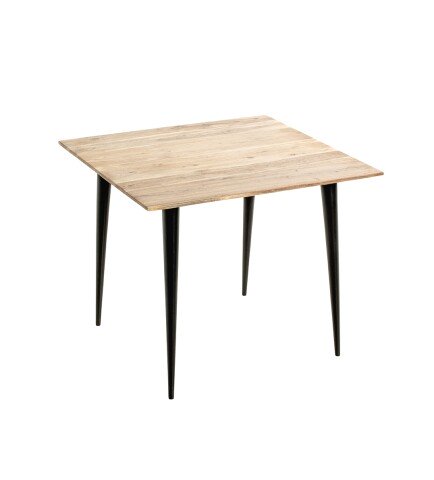 Beistelltisch >52956< in akazie, schwarz, Massivholz, Metall - 55x46x55 (BxHxT)
