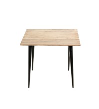 Beistelltisch >52956< in akazie, schwarz, Massivholz, Metall - 55x46x55 (BxHxT)