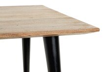Beistelltisch >52956< in akazie, schwarz, Massivholz, Metall - 55x46x55 (BxHxT)