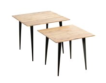 Beistelltisch >52957< in akazie, schwarz, Massivholz, Metall - 46x41x46 (BxHxT)